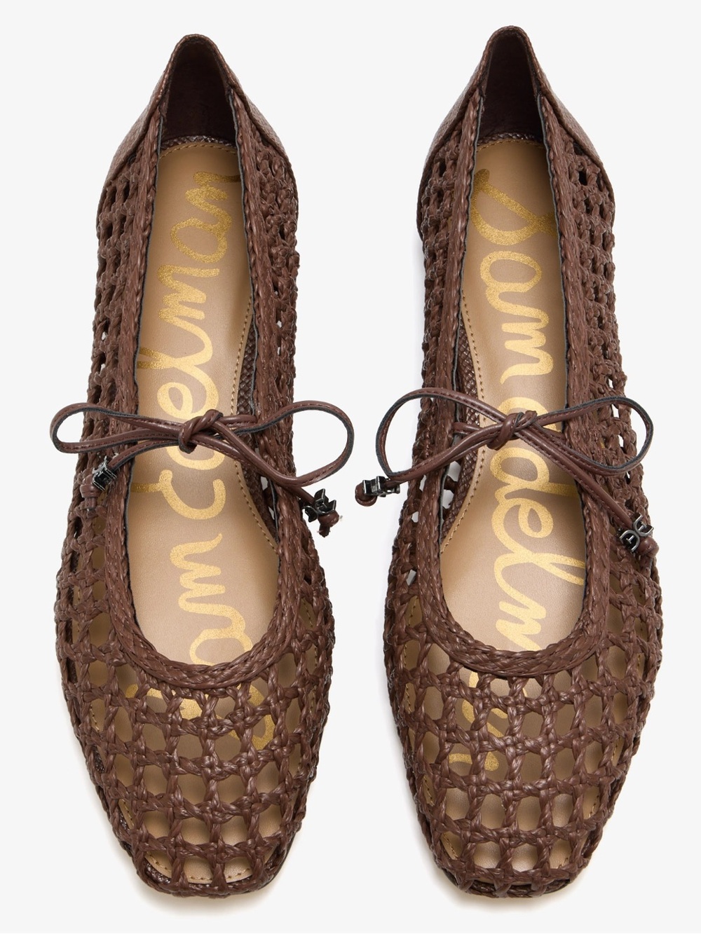 Sam Edelman Brown Woven Ballet Flats with Tie - size 9